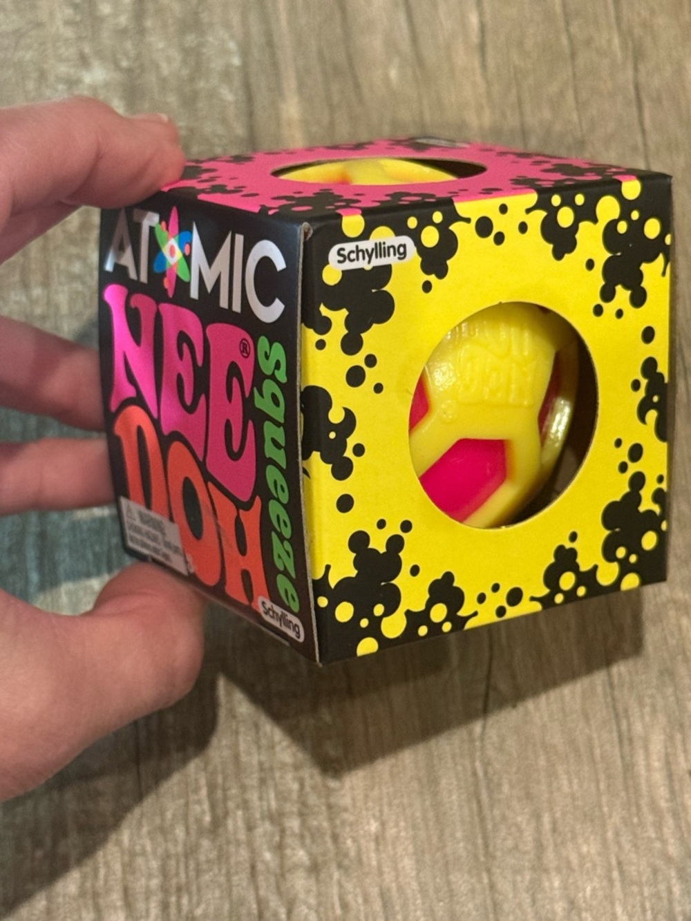 Schylling Atomic Nee Doh Squeeze Toy - Yellow & Pink